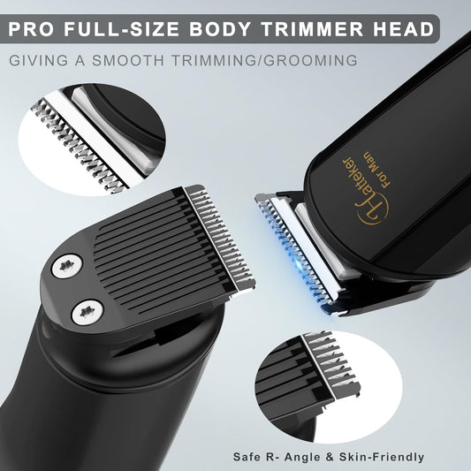Hatteker body trimmer used on chest and body grooming demonstration