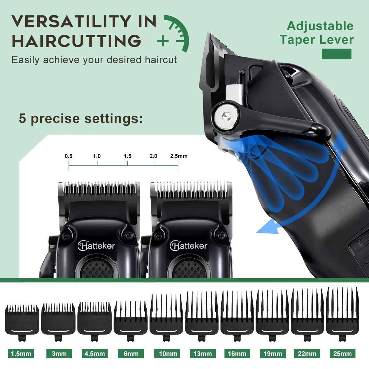 Professional Hair Clippers for Men Cordless Clippers and Trimmers Set Barber Clippers Set Rechargeable Beard Trimmer