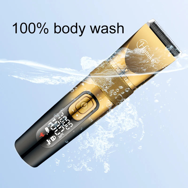 Hatteker Professional Hair Cutter Kit Barber Shop Strong Power Hair Clippers Rechargeable Beard Trimmer 3 Pieces Suit