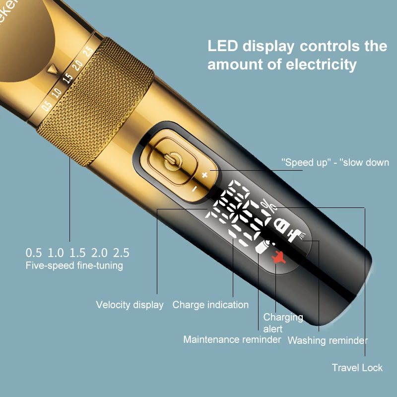 Hatteker Professional Hair Cutter Kit Barber Shop Strong Power Hair Clippers Rechargeable Beard Trimmer 3 Pieces Suit