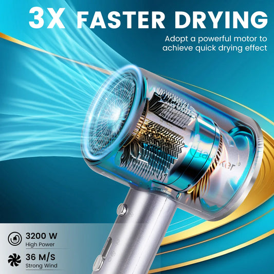 Hatteker Negative Ion Hair Dryer Powerful Cord Professional Hair Dryer