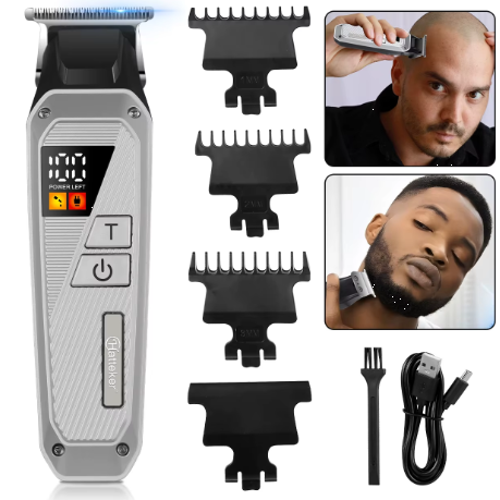 Hatteker Black Professional Electric LCD USB Chargeable Oil-head Hair Trimmer Clippers