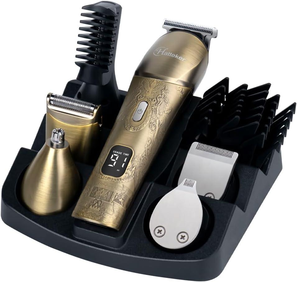 Hatteker Upgraded Beard Trimmer for Men Waterproof Cordless Hair Clipper Electric Razor Shaving Mustache Face Nose Body - HATTEKER