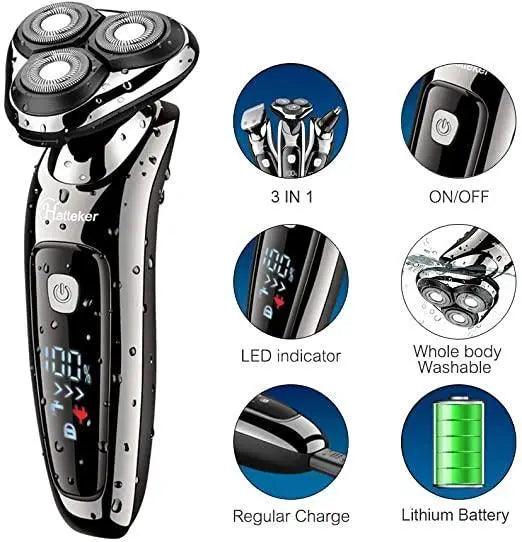 Hatteker Shaver Razor Beard Trimmer Cordless 3 in 1 - HATTEKER