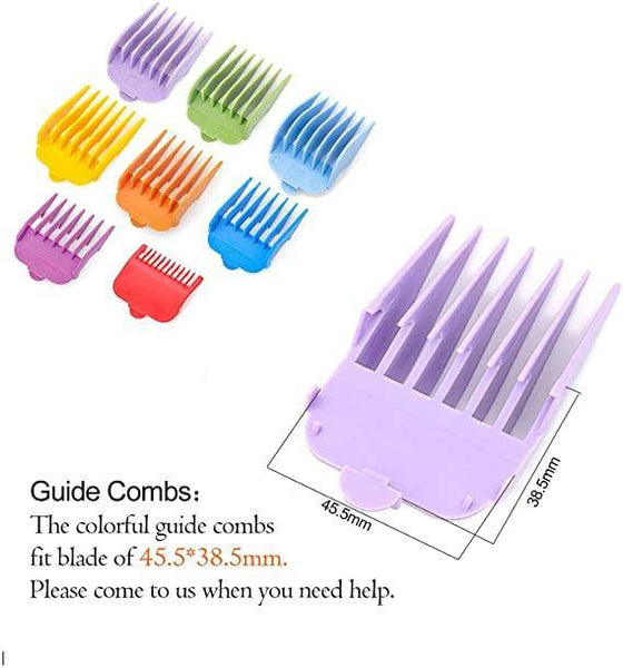 Professional Hair Clipper Guide Combs, Replacement Guards Set, 8 Length Attachment - HATTEKER