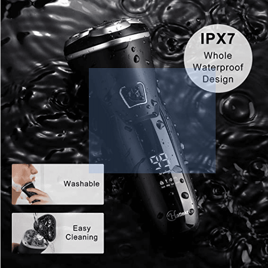 Hatteker Electric Razor Professional Rechargeable Rotary  with Pop-up LED Display - HATTEKER