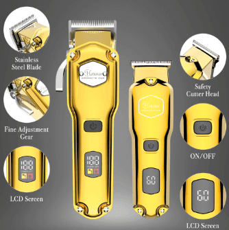 Hatteker Lot 2 Professional Hair clipper Metal Electric Cordless USB Charging - HATTEKER