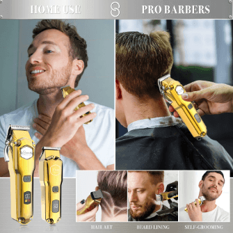 Hatteker Lot 2 Professional Hair clipper Metal Electric Cordless USB Charging - HATTEKER