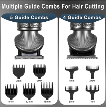 Hatteker 6 in 1 hair clipper sets hair trimmer hair cutting  USB charging electric shaver RFC-5618