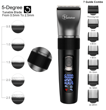 HATTEKER Pro Hair Clipper Multifunction Stainless steel Blade Hair Trimmer Nose Hair Beard - HATTEKER