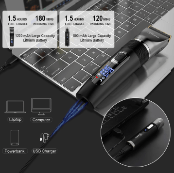 HATTEKER Pro Hair Clipper Multifunction Stainless steel Blade Hair Trimmer Nose Hair Beard - HATTEKER