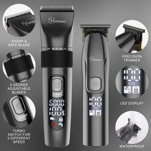 Load image into Gallery viewer, HATTEKER Hair Clippers and T-Blade Set Trimmer Kit Cordless Beard Barber Clipper Hair Cutting Kit Grooming Kit Waterproof
