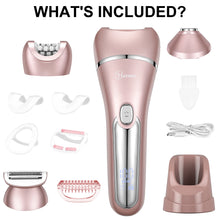 Load image into Gallery viewer, HATTEKER Electric Epilator Hair Removal for Women 3 in 1 Shaver for Legs Arms Underarms Bikini Public Rechargeable
