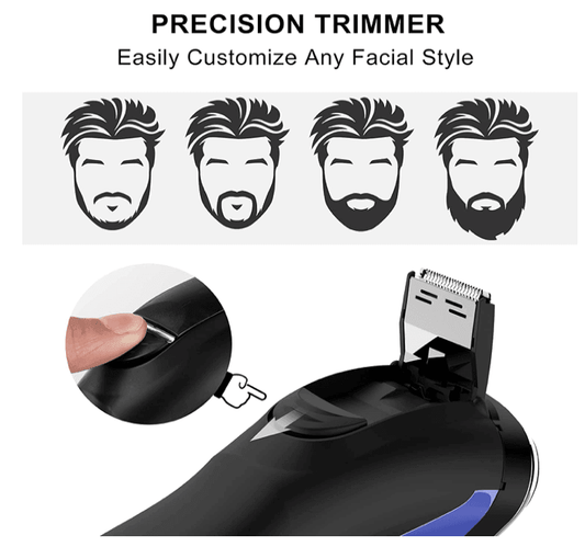 Hatteker Electric Shaver Razor Beard Trimmer for Men Pop-Trimmer Waterproof - HATTEKER