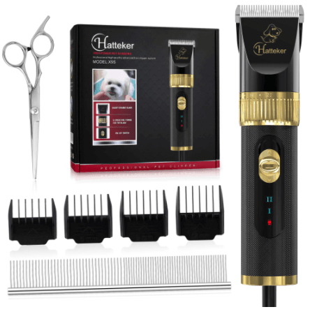 HATTEKER Professional Electric Dog Hair Cutter High Power Pet Cat Clipper - HATTEKER