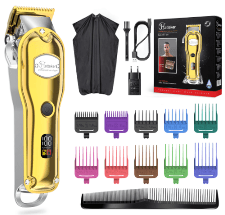HATTEKER Professional Trimmer Beard Precision Long Hair Waterproof Gold