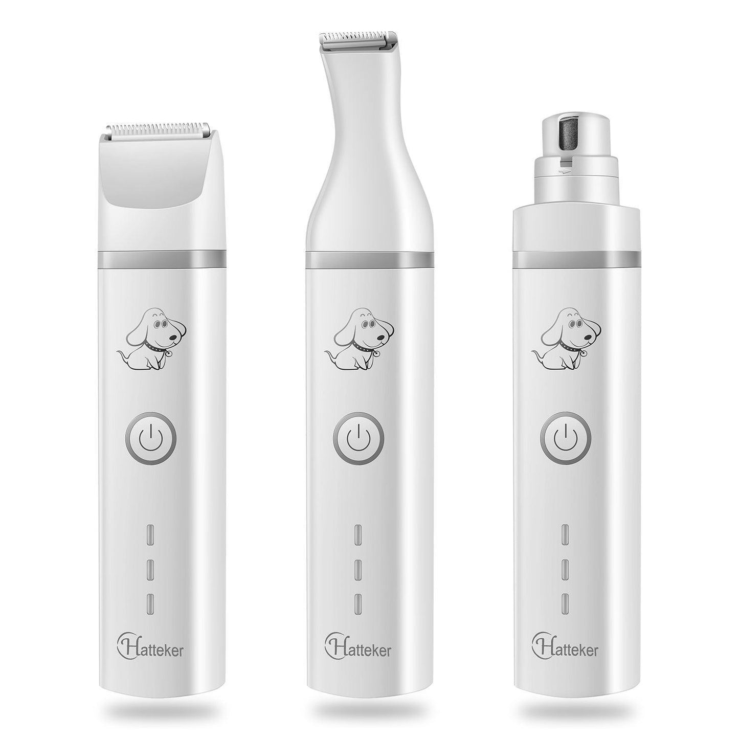 HATTEKER 3 IN 1 Pet Grooming Machine Dog Cat Hair Trimmer USB Rechargeable - HATTEKER