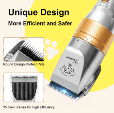 HATTEKER  12V High Power Pet Clipper Electric Grooming Trimmer Haircut Shaver - HATTEKER