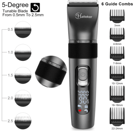 HATTEKER Hair Clipper Professional Waterproof grooming kit 3 in1 USB charging Haircut RFC-69503 - HATTEKER