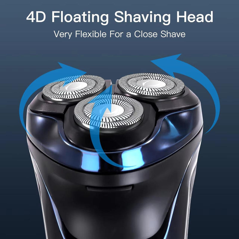 Hatteker Men Beard Trimmer Rotary Waterproof USB Charging Shaving Machine Electric Shaver Beard Trimmer