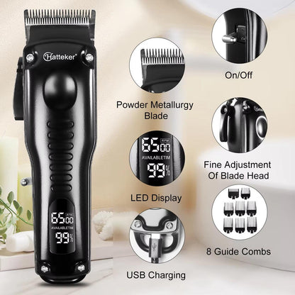 Hatteker Professional LED Hair Clipper and Trimming Set