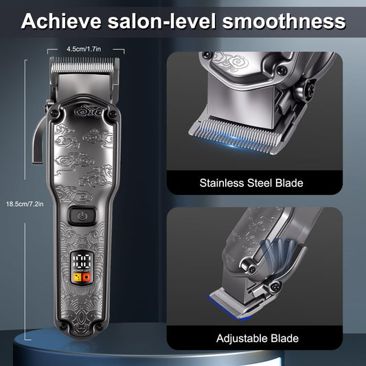 Hatteker hair clipper in use cutting hair beard trimming