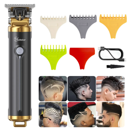 HATTEKER Beard Hair Trimmer for Men Professional Hair Clippers Grooming Cutting Kit Mustache T Blade Trimmer