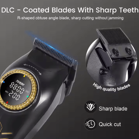 9000 RPM powerful motor  Self-sharpening stainless steel blades  Smart LED display  Fully washable body  150-minute runtime with fast charging  Complete grooming kit with guide combs