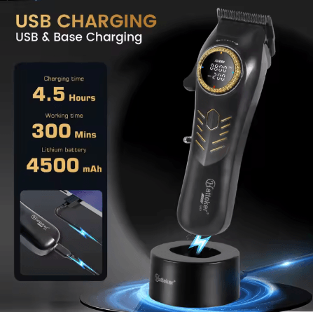 9000 RPM powerful motor  Self-sharpening stainless steel blades  Smart LED display  Fully washable body  150-minute runtime with fast charging  Complete grooming kit with guide combs