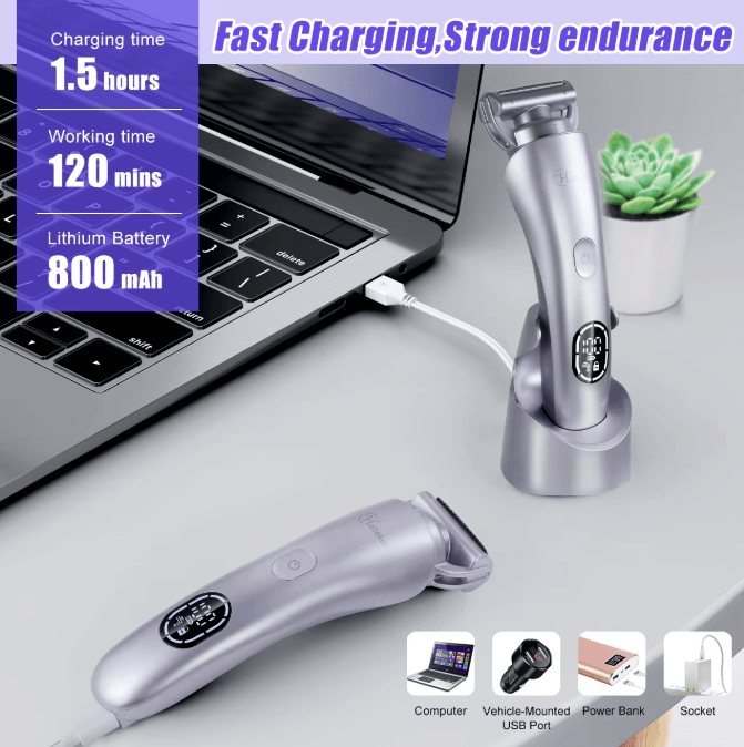 🌸 Hatteker HT-578 – 3-in-1 Rechargeable Lady Shaver 🌊 | Smooth Skin Anytime, Anywhere! - HATTEKER