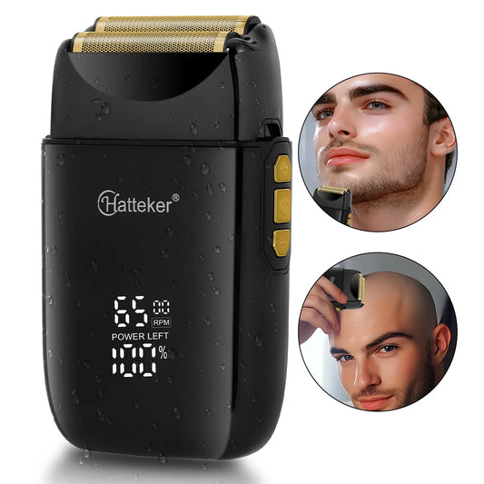 Hatteker HT-919  Foil Double  Blades Rechargeable USB  Mens Electric Shavers Razor Hair Beard Cut Trimmer Machine