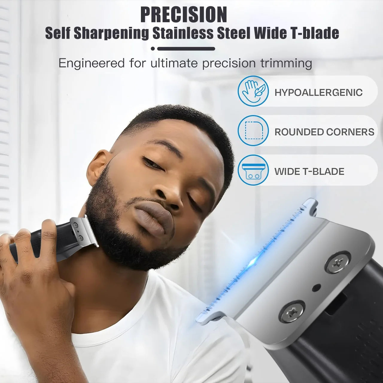Hatteker Black Professional Electric LCD USB Chargeable Oil-head Hair Trimmer Clippers