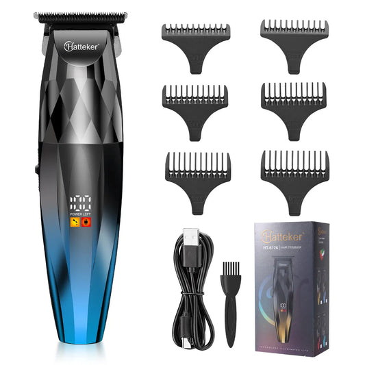 Hatteker HT-6126 Cordless Professional Electric Hair Clippers Beard Trimmer Styler LED Digital Display Hair Clippers for Men