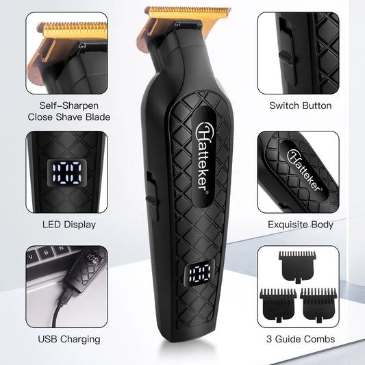 Hatteker Low Noise Haircutting Equipment USB Charging Hair Trimmer Clippers