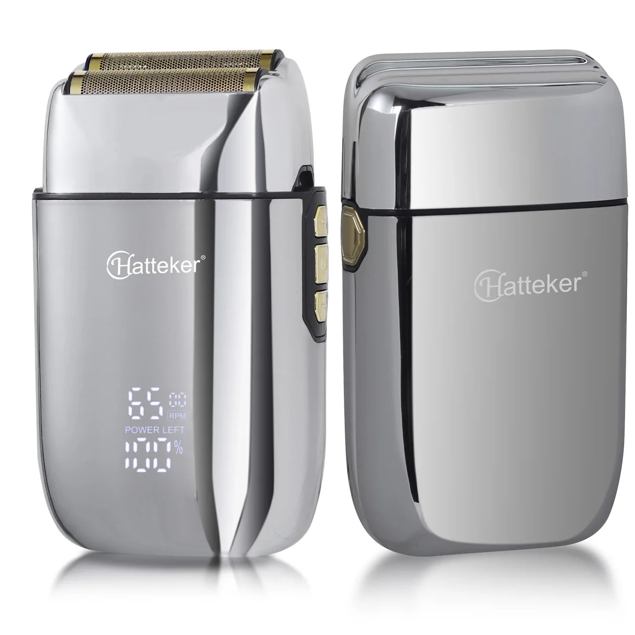 Hatteker New Reciprocating Gold Foil Electric Shaver Bald Head Shaver Waterproof USB Charging