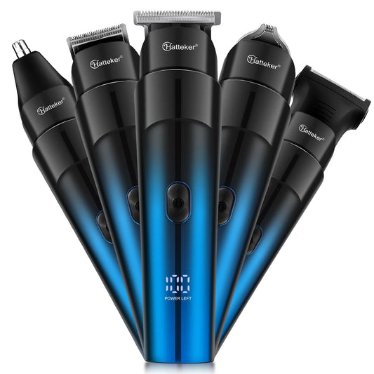 HATTEKER HT-622 Beard Trimmer for Men, Waterproof Electric Razor Cordless Hair Clippers Shavers for Men Grooming Kit