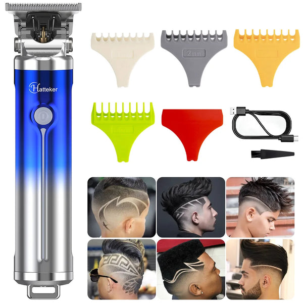 Hatteker Profi Hair Clipper Hair Clipper Hair Trimmer Men Beard Trimmer  Long Hair Clipper USB Rechargeable LED Display