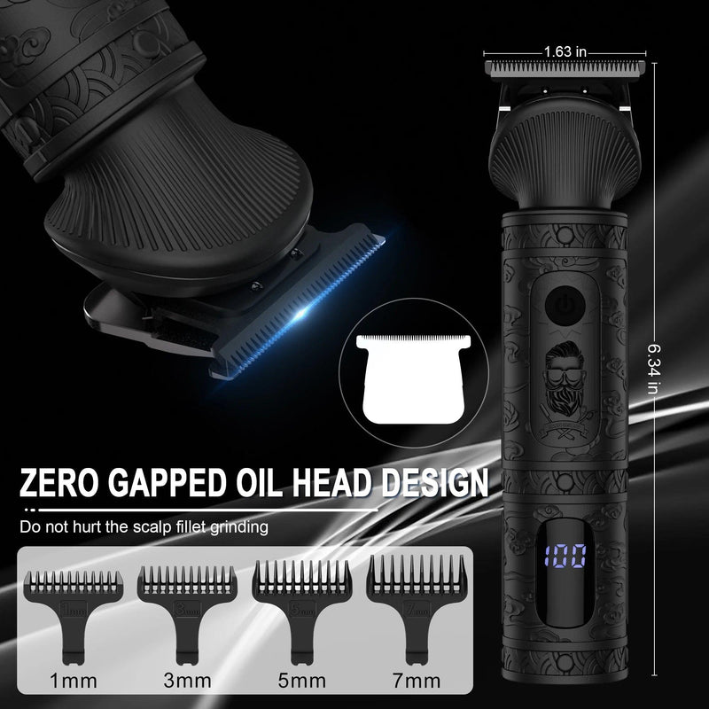 HATTEKER hair trimmer all in one 7 blades changeable Electric Baber Haircut body nose trimmer set - HATTEKER