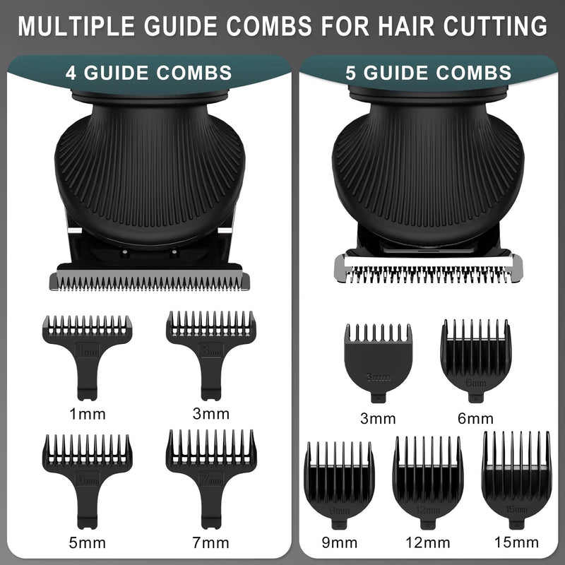 HATTEKER hair trimmer all in one 7 blades changeable Electric Baber Haircut body nose trimmer set - HATTEKER