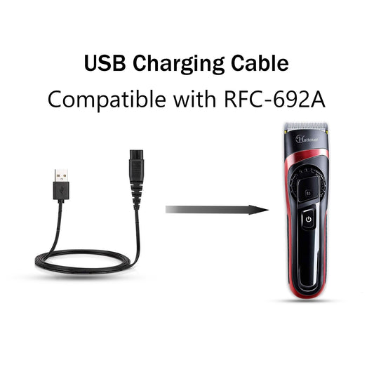 Hatteker replacement charger cable 2-pin USB power cord
USB charging cable for Hatteker trimmer close-up view