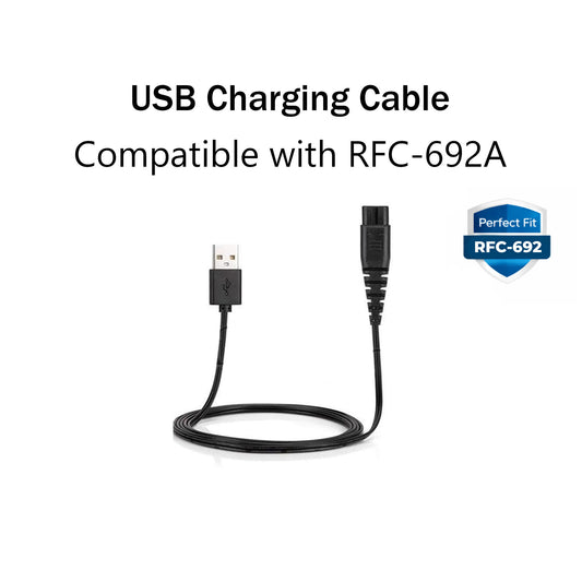 Hatteker RFC-692A USB charging cable connected to trimmer