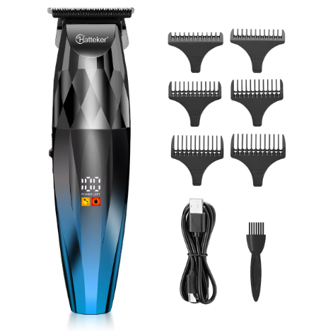 Hatteker HT-6126 Cordless Professional Electric Hair Clippers Beard Trimmer Styler LED Digital Display Hair Clippers for Men