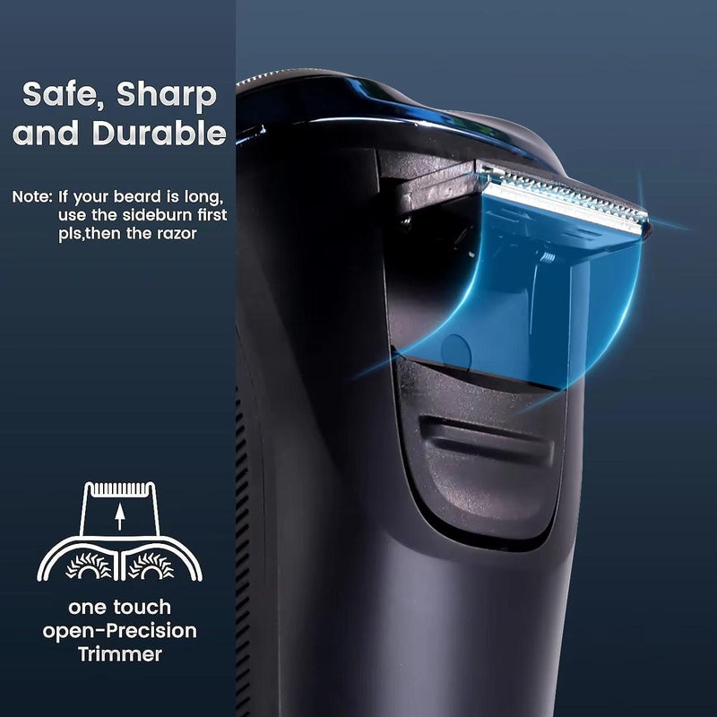 Hatteker Men Beard Trimmer Rotary Waterproof USB Charging Shaving Machine Electric Shaver Beard Trimmer