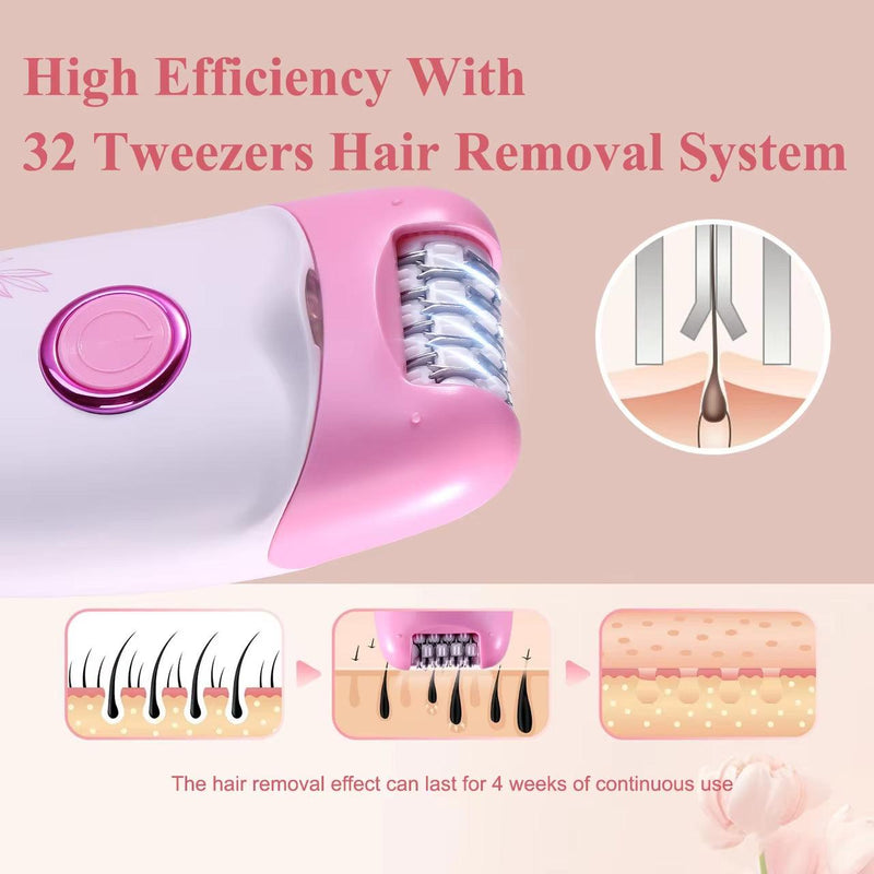 Hatteker 2-in-1 Women's Electric Shaver and Trimmer with LED Light for Hair Removal
