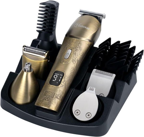 Hatteker Upgraded Beard Trimmer for Men Waterproof Cordless Hair Clipper Electric Razor Shaving Mustache Face Nose Body