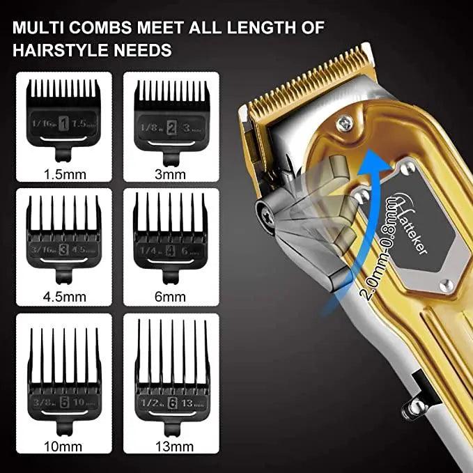Hatteker Hair Clipper Trimmer for Men Cordless USB Rechargeable Gold - HATTEKER