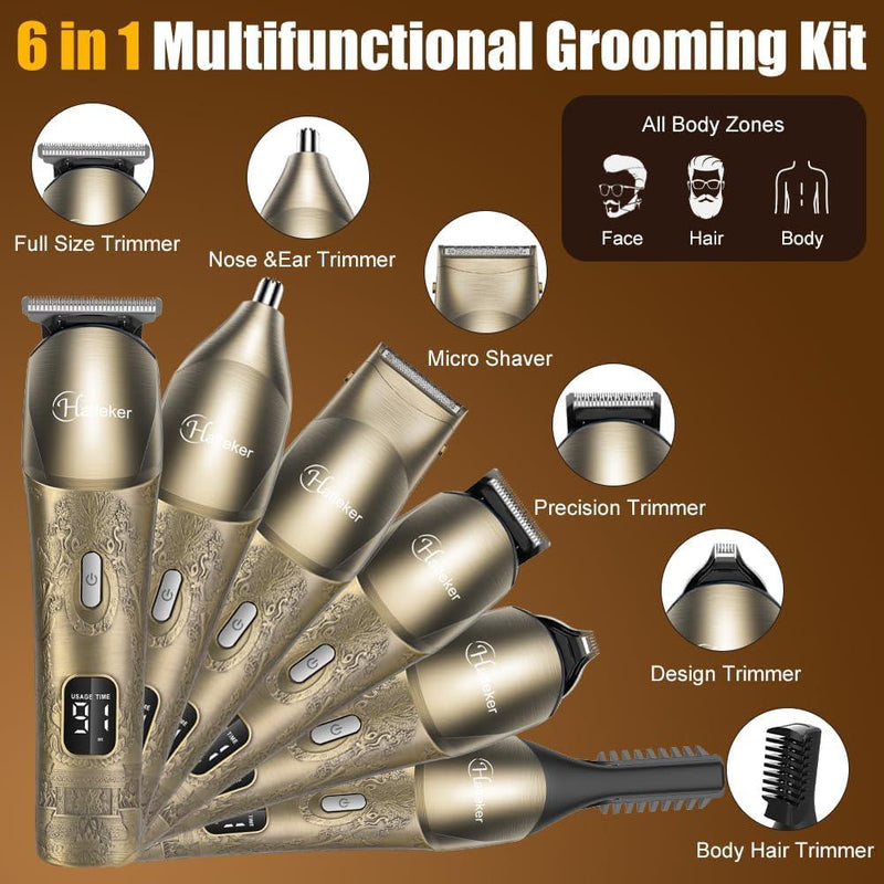 Hatteker Upgraded Beard Trimmer for Men Waterproof Cordless Hair Clipper Electric Razor Shaving Mustache Face Nose Body - HATTEKER