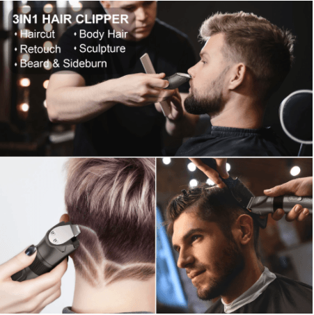 HATTEKER  Hair Clipper  Professional Waterproof grooming kit 3 in1 USB charging Haircut RFC-69503 - HATTEKER