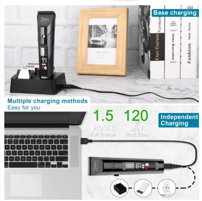 Hatteker Cordless Waterproof Professional Hair Cutting LED Display 4 in 1 RFC 69104 - HATTEKER