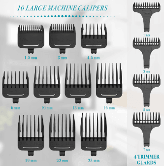 Hatteker Lot 2 Pcs Professional Hair clipper Metal Electric Trimmer 18 Pcs Set Hair Cutting - HATTEKER